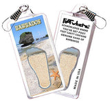 Barbados FootWhere® Souvenir Zipper-Pulls. 6 Piece Set. Made in USA-FootWhere® Souvenirs