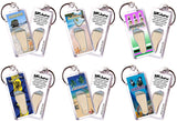 Barbados FootWhere® Souvenir Keychains. 6 Piece Set. Made in USA-FootWhere® Souvenirs