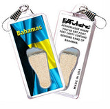 Bahamas FootWhere® Souvenir Zipper-Pulls. 6 Piece Set. Made in USA-FootWhere® Souvenirs