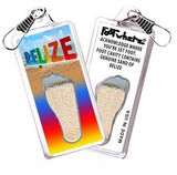 Belize FootWhere® Souvenir Zipper-Pulls. 6 Piece Set. Made in USA - FootWhere® Souvenir Shop