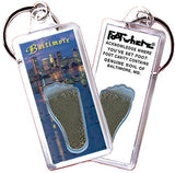 Baltimore FootWhere® Souvenir Keychains. 6 Piece Set. Made in USA-FootWhere® Souvenirs