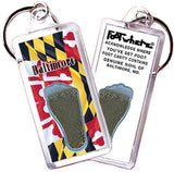 Baltimore FootWhere® Souvenir Keychains. 6 Piece Set. Made in USA-FootWhere® Souvenirs