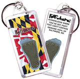 Baltimore FootWhere® Souvenir Keychain. Made in USA-FootWhere® Souvenirs