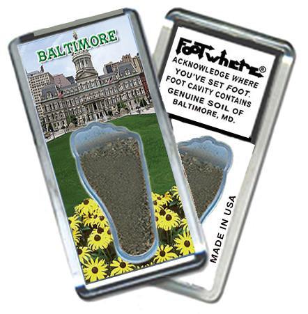 Baltimore FootWhere® Souvenir Magnet. Made in USA-FootWhere® Souvenirs