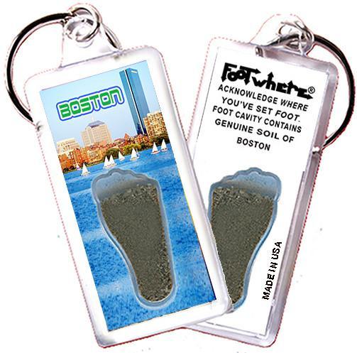 Boston FootWhere® Souvenir Key Chain. Made in USA-FootWhere® Souvenirs