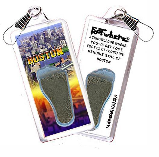 Boston FootWhere® Souvenir Zipper-Pull. Made in USA-FootWhere® Souvenirs