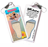 Bermuda FootWhere® Souvenir Zipper-Pulls. 6 Piece Set. Made in USA-FootWhere® Souvenirs