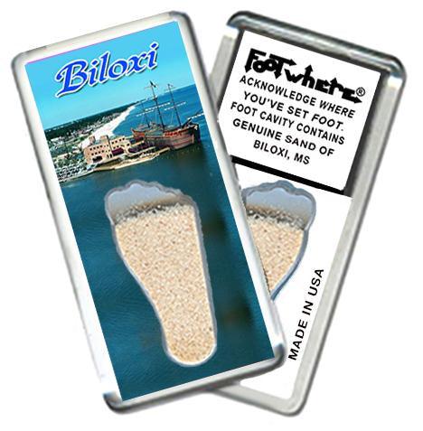 Biloxi, MS FootWhere® Souvenir Fridge Magnet. Made in USA-FootWhere® Souvenirs