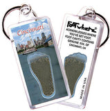 Cincinnati FootWhere® Souvenir Keychains. 6 Piece Set. Made in USA-FootWhere® Souvenirs