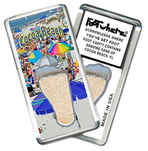 Cocoa Beach FootWhere® Souvenir Fridge Magnet. Made in USA-FootWhere® Souvenirs