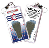 Cincinnati FootWhere® Souvenir Zipper-Pull. Made in USA-FootWhere® Souvenirs