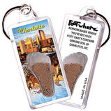 Charlotte FootWhere® Souvenir Keychain. Made in USA-FootWhere® Souvenirs