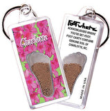 Charlotte FootWhere® Souvenir Keychain. Made in USA-FootWhere® Souvenirs
