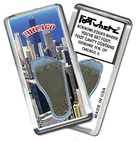 Chicago FootWhere® Souvenir Magnet. Made in USA-FootWhere® Souvenirs
