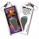 Chicago FootWhere® Souvenir Keychains. 6 Piece Set. Made in USA-FootWhere® Souvenirs