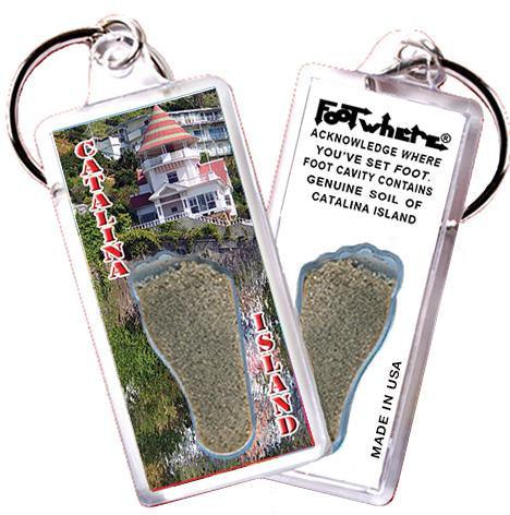 Catalina Island FootWhere® Souvenir Keychain. Made in USA-FootWhere® Souvenirs
