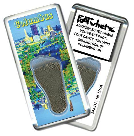 Columbus,OH FootWhere® Souvenir Fridge Magnet. Made in USA-FootWhere® Souvenirs