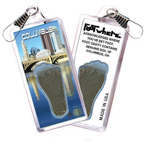 Columbus, OH FootWhere® Souvenir Zipper-Pull. Made in USA-FootWhere® Souvenirs
