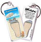 Cancun FootWhere® Souvenir Keychain. Made in USA-FootWhere® Souvenirs