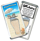 Cancun FootWhere® Souvenir Fridge Magnets. 6 Piece Set. Made in USA-FootWhere® Souvenirs