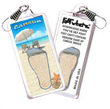 Cancun FootWhere® Souvenir Zipper-Pulls. 6 Piece Set. Made in USA-FootWhere® Souvenirs