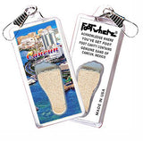Cancun FootWhere® Souvenir Zipper-Pulls. 6 Piece Set. Made in USA-FootWhere® Souvenirs