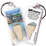 Cape Cod, MA FootWhere® Souvenir Keychain. Made in USA-FootWhere® Souvenirs