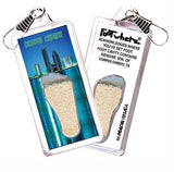 Corpus Christi FootWhere® Souvenir Zipper-Pulls. 6 Piece Set. Made in USA-FootWhere® Souvenirs