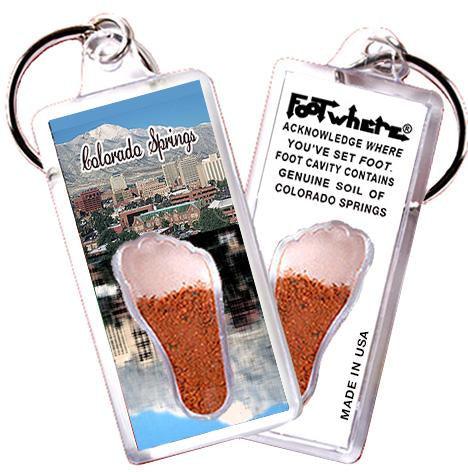 Colorado Springs FootWhere® Souvenir Keychain. Made in USA-FootWhere® Souvenirs