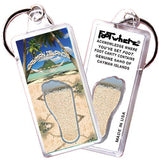 Cayman Islands FootWhere® Souvenir Keychains. 6 Piece Set. Made in USA-FootWhere® Souvenirs