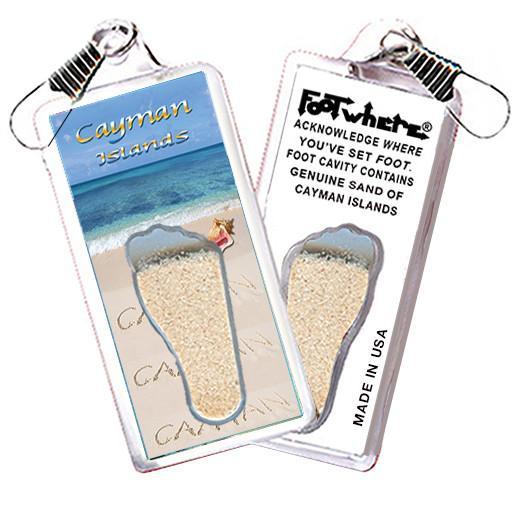 Cayman Islands FootWhere® Souvenir Zipper-Pull. Made in USA-FootWhere® Souvenirs