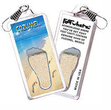Cozumel FootWhere® Souvenir Keychains 6 Piece Set. Made in USA-FootWhere® Souvenirs