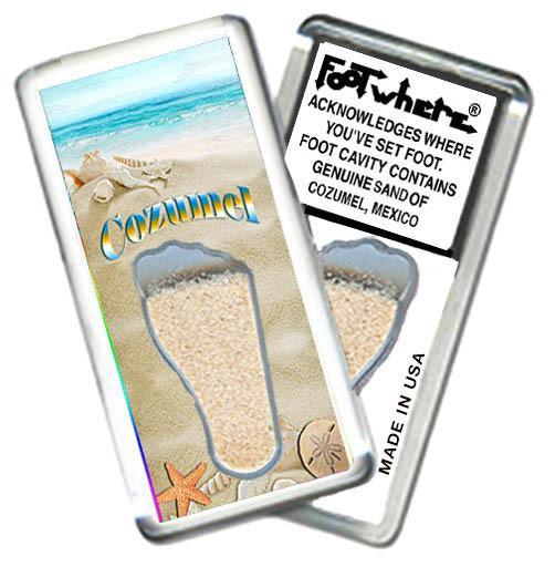 Cozumel FootWhere® Souvenir Magnet. Made in USA-FootWhere® Souvenirs