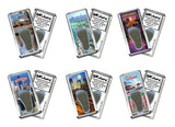Chicago FootWhere® Souvenir Fridge Magnets. 6 Piece Set. Made in USA-FootWhere® Souvenirs