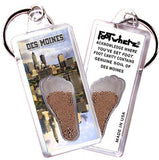 Des Moines FootWhere® Souvenir Keychain. Made in USA-FootWhere® Souvenirs