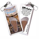 Des Moines FootWhere® Souvenir Zipper-Pulls. 6 Piece Set. Made in USA-FootWhere® Souvenirs