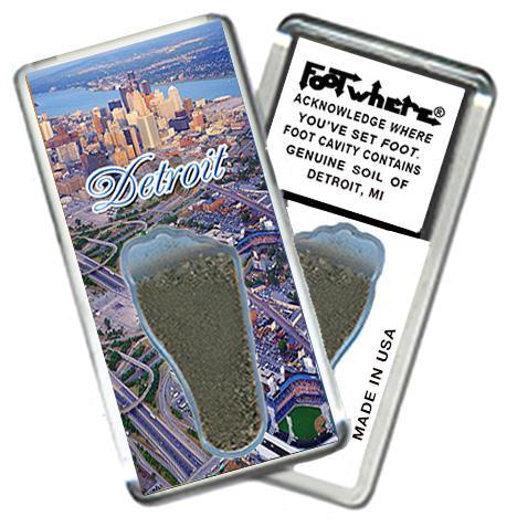 Detroit FootWhere® Souvenir Magnet. Made in USA-FootWhere® Souvenirs