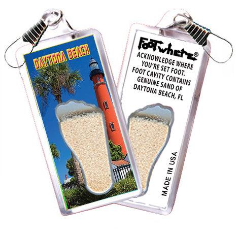 Daytona Beach, FL FootWhere® Souvenir Zipper-Pull. Made in USA-FootWhere® Souvenirs
