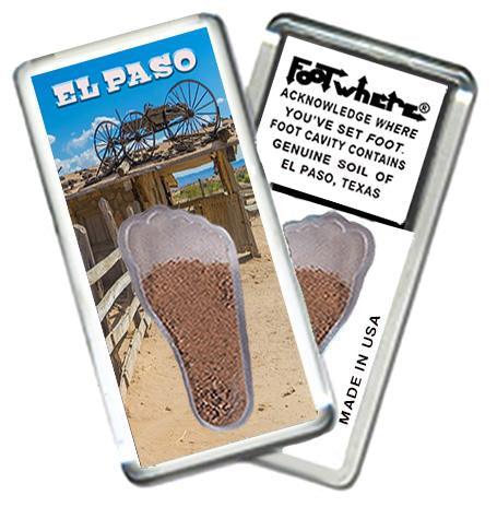 El Paso FootWhere® Souvenir Fridge Magnet. Made in USA-FootWhere® Souvenirs