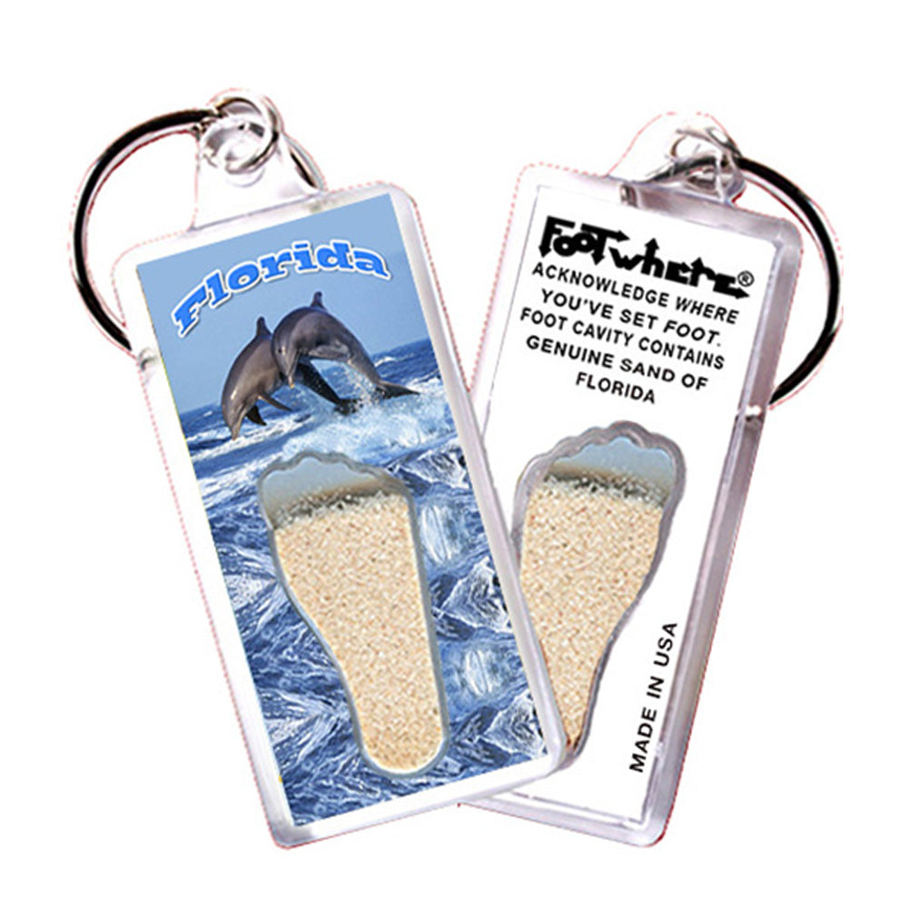 Florida FootWhere® Souvenir Keychain. 72 pieces/ 6 assorted styles.