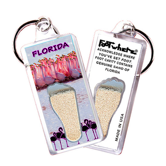 Florida FootWhere® Souvenir Keychain. 72 pieces/ 6 assorted styles.