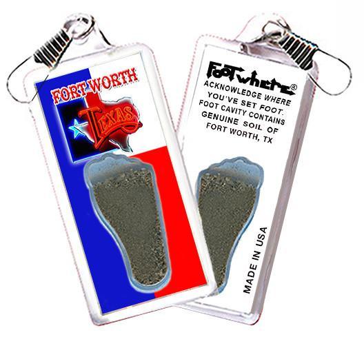 Fort Worth FootWhere® Souvenir Zipper-Pull. Made in USA.-FootWhere® Souvenirs