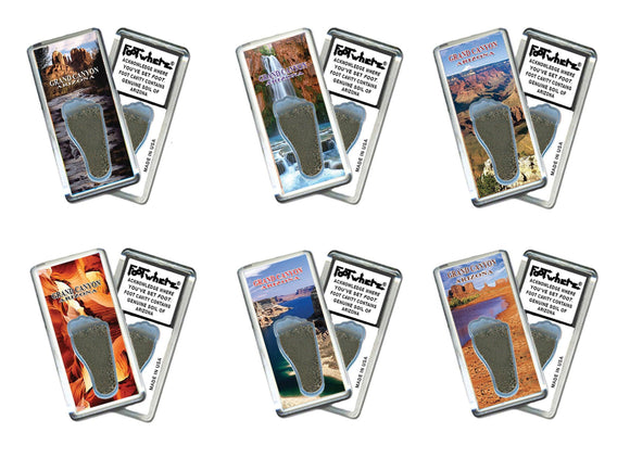 Grand Canyon FootWhere® Souvenir Fridge Magnets. 6 Piece Set. Made in USA-FootWhere® Souvenirs