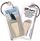 Galveston FootWhere® Souvenir Keychain. Made in USA-FootWhere® Souvenirs