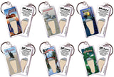 Galveston FootWhere® Souvenir Keychains. 6 Piece Set. Made in USA-FootWhere® Souvenirs