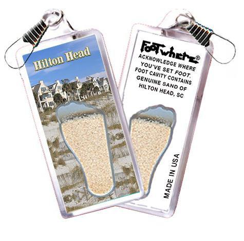 Hilton Head FootWhere® Souvenir Zipper-Pull. Made in USA-FootWhere® Souvenirs