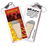 Hawaii FootWhere® Souvenir Zipper-Pulls. 6 Piece Set. Made in USA