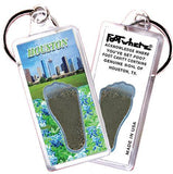 Houston FootWhere® Souvenir Keychains. 6 Piece Set. Made in USA - FootWhere® Souvenir Shop