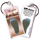 Houston FootWhere® Souvenir Key Chain. Made in USA-FootWhere® Souvenirs