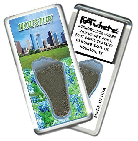 Houston FootWhere® SouvenirFridge Magnet. Made in USA-FootWhere® Souvenirs